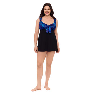 Thumbnail 4: GREAT LENGTHS Great Lengths Womens Marble Tie Front Swim Dress 