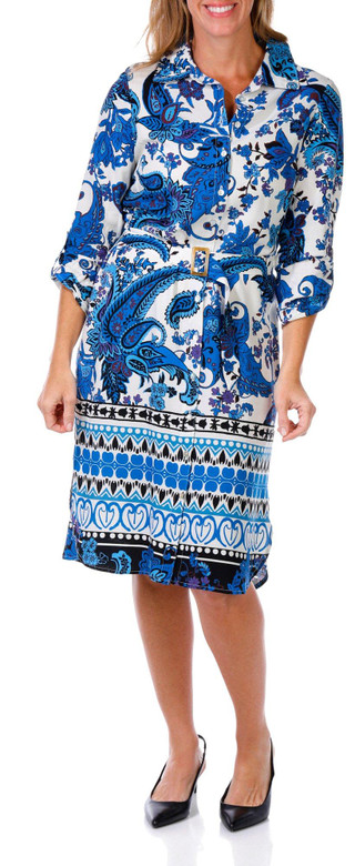 Thumbnail 4: FIGUEROA & FLOWER Figueroa & Flower Womens 3/4 Sleeve Shirt Dress 