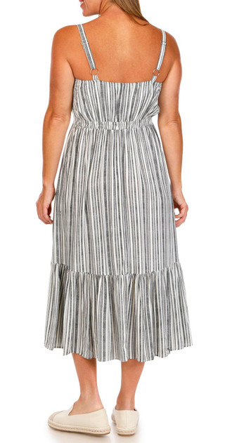 Thumbnail 2: Absolutely Famous Absolutely Famous Womens Sleeveless Striped Maxi Dress 