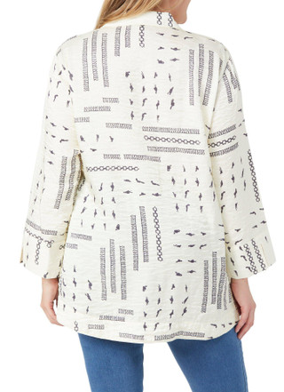 Thumbnail 2: Erin London Erin London 3/4 Sleeve Button Down Shimmer Top 