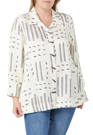 Thumbnail 1: Erin London Erin London 3/4 Sleeve Button Down Shimmer Top 