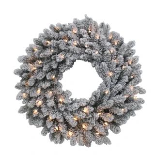 Thumbnail 1: Kurt Adler 24 in. Battery-Operated Warm White LED Vail Pine Wreath 