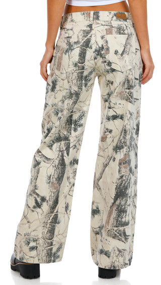 Thumbnail 2: GEMMA RAE Gemma Rae Juniors Mid-Rise Wide Leg Print Jeans 