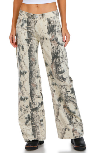 Thumbnail 1: GEMMA RAE Gemma Rae Juniors Mid-Rise Wide Leg Print Jeans 