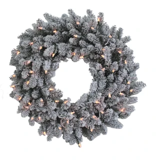 Thumbnail 1: Kurt Adler 24 in. Pre-Lit Clear Incandescent Vail Pine Wreath 