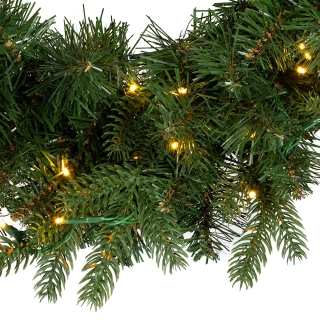 Thumbnail 2: Kurt Adler Kurt Adler 24-Inch Pre-Lit Warm White LED Noble Fir Wreath 