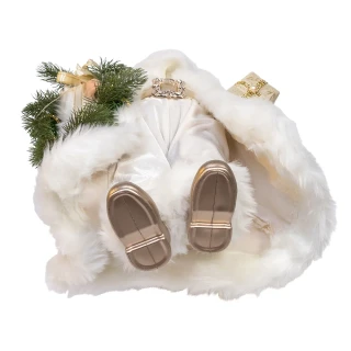 Thumbnail 6: Kurt Adler Kurt Adler 18 in. Kringles Cream Santa with Gift and Wreath 