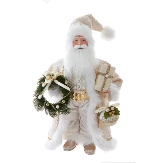 Thumbnail 1: Kurt Adler Kurt Adler 18 in. Kringles Cream Santa with Gift and Wreath 