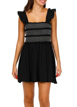 Thumbnail 1: Trixxi Trixxi Juniors Smocked Linen Babydoll Dress 