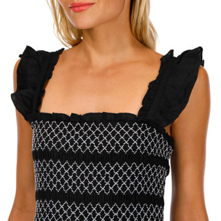 Thumbnail 3: Trixxi Trixxi Juniors Smocked Linen Babydoll Dress 