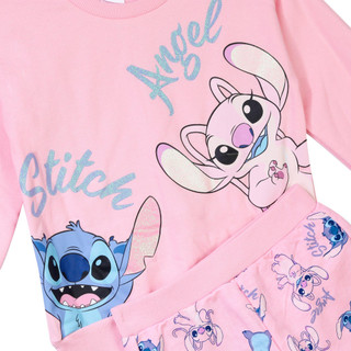 Thumbnail 2: STITCH Stitch Little Girls 2 Pc Long Sleeve Shorts Set 