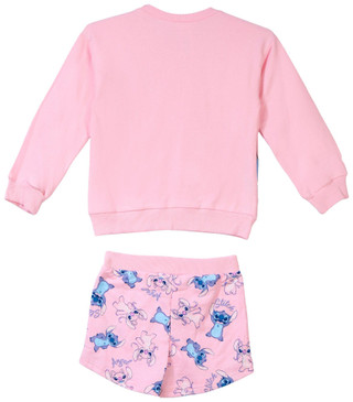 Thumbnail 3: STITCH Stitch Little Girls 2 Pc Long Sleeve Shorts Set 