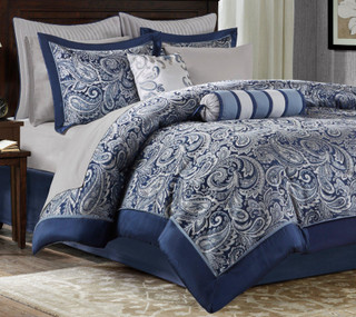 Thumbnail 2: Madison Park Madison Park Aubrey Navy 12-pc. Comforter Set 