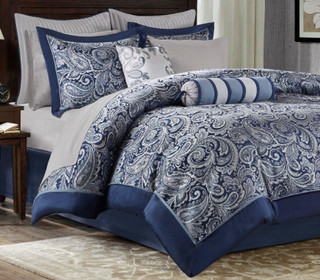 Thumbnail 3: Madison Park Madison Park Aubrey Navy 12-pc. Comforter Set 