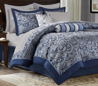 Thumbnail 3: Madison Park Madison Park Aubrey Navy 12-pc. Comforter Set 