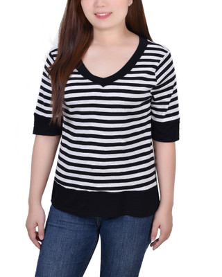 Thumbnail 1: NY COLLECTION NY Collection Womens Missy Elbow Sleeve Top 
