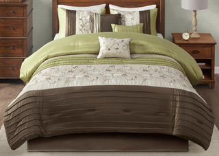 Thumbnail 4: Madison Park Madison Park Serene Green 7-pc. Comforter Set 