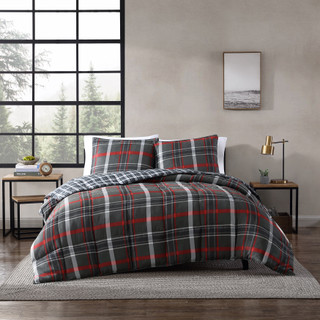 Thumbnail 1: Eddie Bauer Eddie Bauer Willow Plaid Micro Suede Comforter Bedding Set 