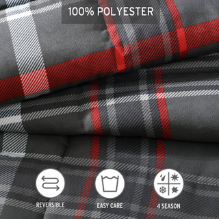 Thumbnail 24: Eddie Bauer Eddie Bauer Willow Plaid Micro Suede Comforter Bedding Set 