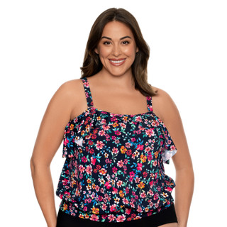 Thumbnail 1: Paradise Bay Plus Sweetest Escape Ruffle Tankini Top 