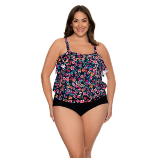 Thumbnail 2: Paradise Bay Plus Sweetest Escape Ruffle Tankini Top 