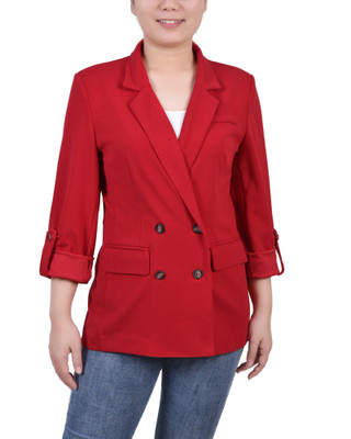Thumbnail 1: NY COLLECTION NY Collection Petite Double Breasted Crepe Jacket 