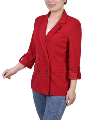 Thumbnail 3: NY COLLECTION NY Collection Petite Double Breasted Crepe Jacket 