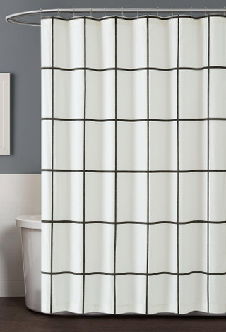 Thumbnail 1: Truly Soft Truly Soft Kurt Windowpane Shower Curtain 