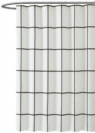 Thumbnail 2: Truly Soft Truly Soft Kurt Windowpane Shower Curtain 