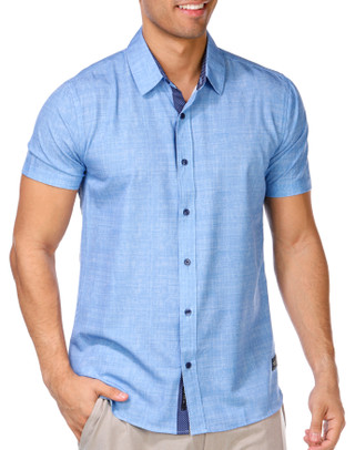 Thumbnail 4: Silver Jeans Co. Silver Jeans Co Mens Short Sleeve Solid Button Down Shirt 