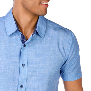 Thumbnail 2: Silver Jeans Co. Silver Jeans Co Mens Short Sleeve Solid Button Down Shirt 