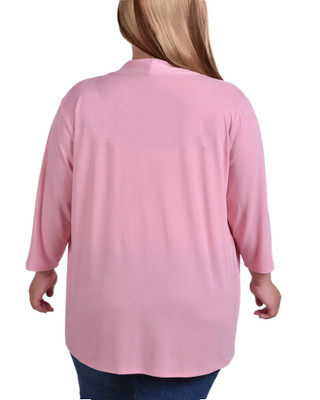 Thumbnail 2: NY COLLECTION NY Collection Plus 3/4 Sleeve Solid Cardigan 