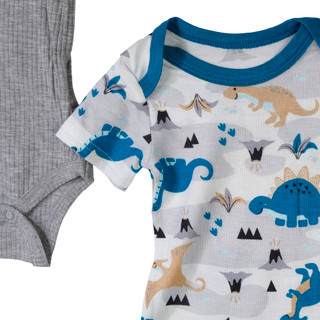 Thumbnail 2: Sleep On It Sleep On It Baby Boy 2 Pk Bamboo Dinosour Bodysuits 