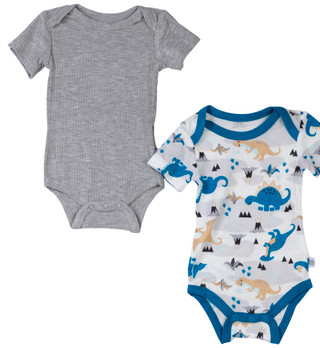Thumbnail 1: Sleep On It Sleep On It Baby Boy 2 Pk Bamboo Dinosour Bodysuits 
