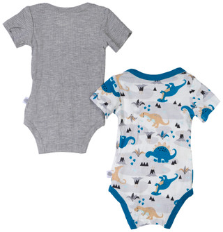 Thumbnail 3: Sleep On It Sleep On It Baby Boy 2 Pk Bamboo Dinosour Bodysuits 
