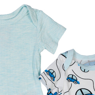 Thumbnail 2: Sleep On It Sleep On It Baby Boy 2 Pk Bamboo Car print Bodysuit Set 