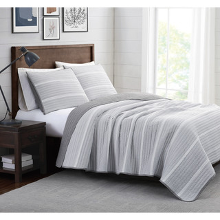 Thumbnail 6: Brooklyn Loom Brooklyn Loom Niari Stripe Quilt Set 