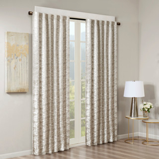 Thumbnail 4: SUNSMART SunSmart Cassius Jacquard Lined Total Blackout Curtain Panel 