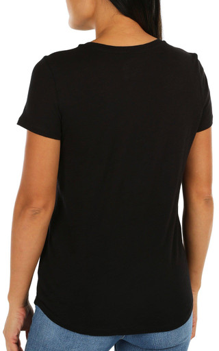 Thumbnail 2: Blue Sol Blue Sol Petite Solid Round Hem Short Sleeve Top 