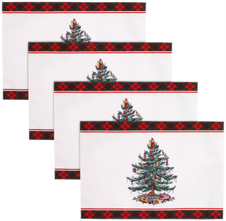 Thumbnail 1: Spode Spode 4 Pk Christmas Tree Tartan Placemats 