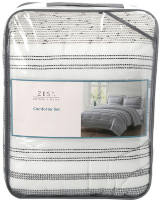 Thumbnail 3: Zest Kitchen + Home ZEST Kitchen + Home Zoila Striped Comforter Set 
