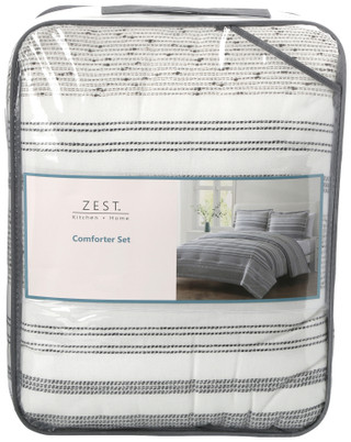 Thumbnail 4: Zest Kitchen + Home ZEST Kitchen + Home Zoila Striped Comforter Set 