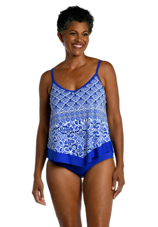 Thumbnail 2: Maxine of Hollywood Maxine Of Hollywod Womens Flutter Tankini Swim Top 