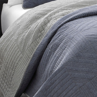 Thumbnail 25: Eddie Bauer Eddie Bauer Hidden Lake Reversible Quilt Set in Blue 
