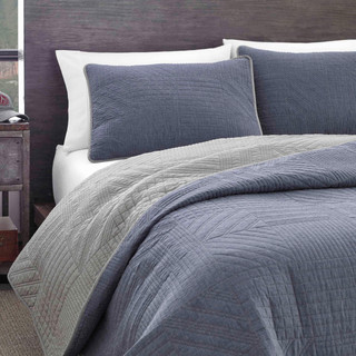 Thumbnail 6: Eddie Bauer Eddie Bauer Hidden Lake Reversible Quilt Set in Blue 
