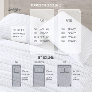 Thumbnail 7: Eddie Bauer Eddie Bauer Solid White Cotton Flannel Sheet Set 