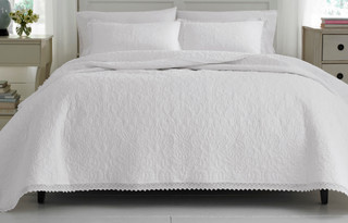 Thumbnail 11: Laura Ashley Laura Ashley Heirloom Crochet Quilt Set 