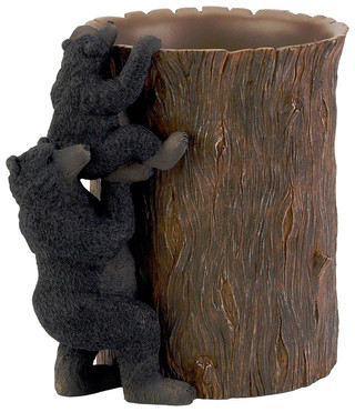Thumbnail 1: Avanti Avanti Black Bear Lodge Wastebasket 