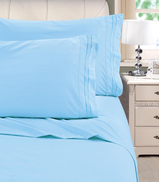 Thumbnail 2: Cathay Home Cathay Home Embroidered Microfiber Sheet Set 