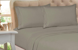 Thumbnail 2: Cathay Home Cathay Home Embroidered Microfiber Sheet Set 